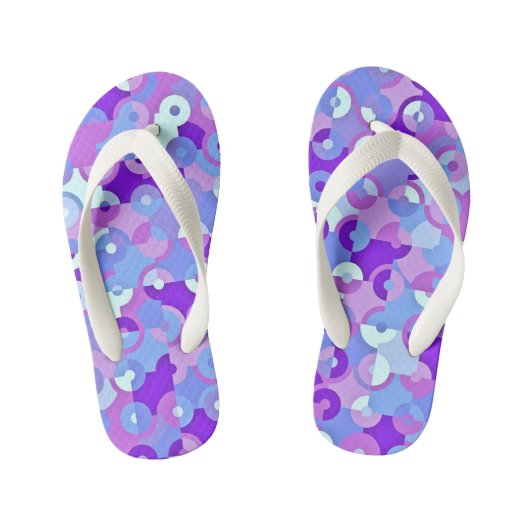 Blauw en Paarse geometrisch Kinder Teenslippers (Voetbed)