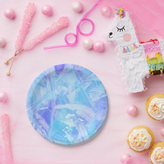 Blauw en Paarse geweven Papieren Bordje (Feest)