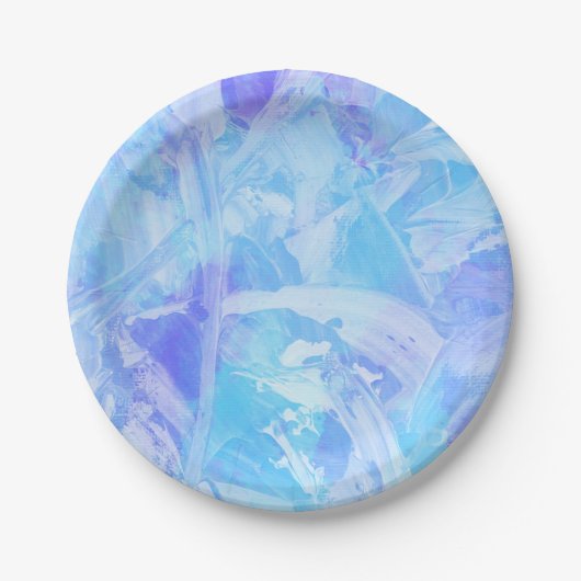 Blauw en Paarse geweven Papieren Bordje (Voorkant)