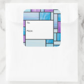 Blauw en Paarse Glas in lood Gift Label Stickers (Tas)