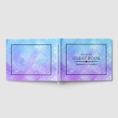 Blauw en paarse iriserende glasombre gastenboek (Volledig)