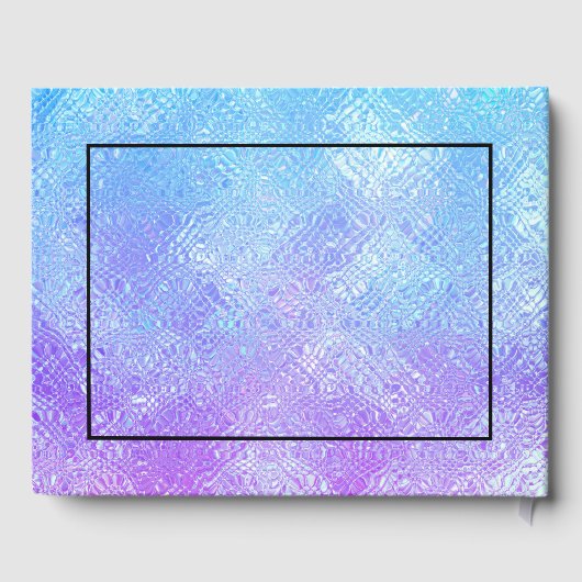 Blauw en paarse iriserende glasombre gastenboek (Achterkant)