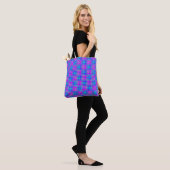 Blauw en Paarse Kleurrijke Plaid Modern Tote Bag (Op model)