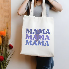 Blauw en Paarse Mama Mama Mama Quote Canvas tas