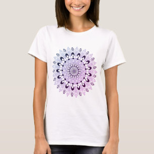Blauw en Paarse Mandala Flower Design Paarse T-shirt