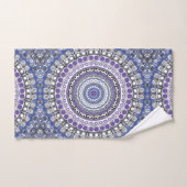 Blauw en Paarse Mandala geometrisch cirkelpatroon Bad Handdoek (Handdoek)