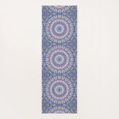 Blauw en Paarse Mandala geometrisch cirkelpatroon Yogamat (Achterkant)