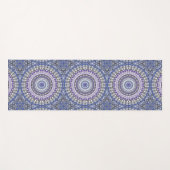 Blauw en Paarse Mandala geometrisch cirkelpatroon Yogamat (Voorkant (horizontaal))