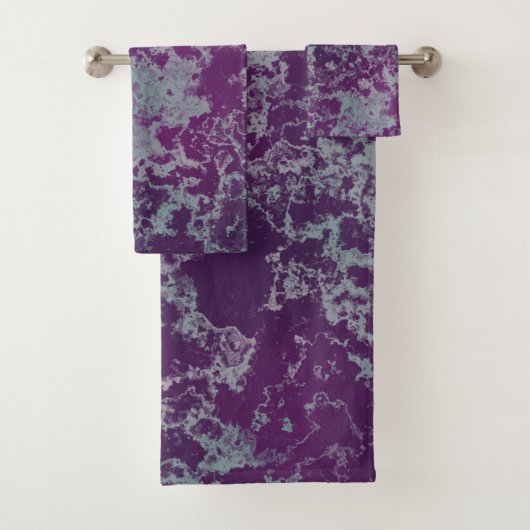 Blauw en Paarse Marmer abstract Bad Handdoek (Insitu)