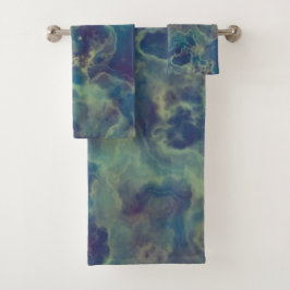 Blauw en Paarse Marmer abstract Bad Handdoek