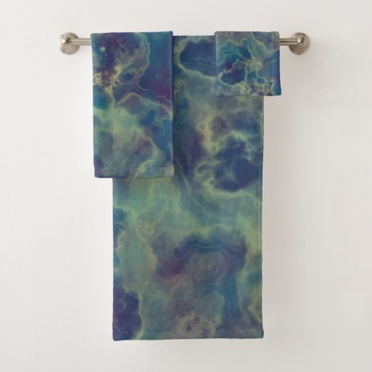 Blauw en Paarse Marmer abstract Bad Handdoek (Insitu)