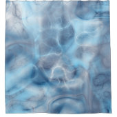 Blauw en Paarse Marmer abstract Douchegordijn (Voorkant)