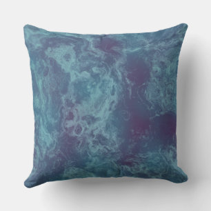 Blauw en Paarse Marmer abstract Kussen