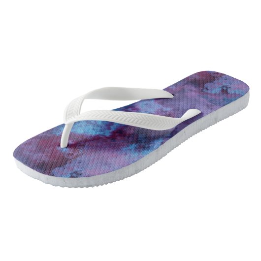 blauw en paarse Marmeren Swirl Abstract Teenslippers (Schuin)