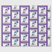 Blauw en Paarse Meisje baby Haai inpakpapier (Vlak)