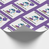 Blauw en Paarse Meisje baby Haai inpakpapier (Hoek)
