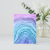 Blauw en Paarse Ombre Agate Waterverf Art Briefkaart (Staand voorkant)