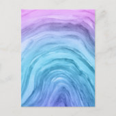 Blauw en Paarse Ombre Agate Waterverf Art Briefkaart (Voorkant)
