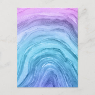 Blauw en Paarse Ombre Agate Waterverf Art Briefkaart
