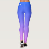 Blauw en Paarse Ombre Monogram Leggings (Achterkant)