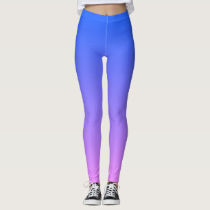 Blauw en Paarse Ombre Monogram Leggings
