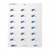 Blauw en paarse ornamenten cadeaukaart etiket (Full Sheet)