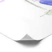 Blauw en paarse Pansy waterverf en inkt Poster (Hoek)