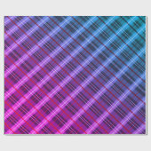  Blauw en Paarse Plaid Cadeaupapier (Vlak)