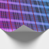  Blauw en Paarse Plaid Cadeaupapier (Hoek)