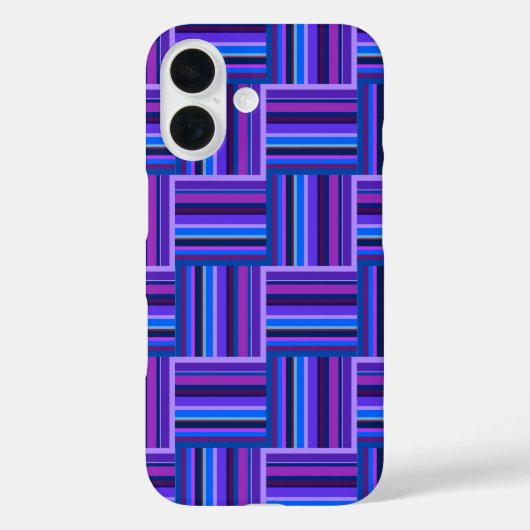 Blauw- en paarse snijstroken Case-Mate iPhone case (Achterkant)