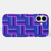 Blauw- en paarse snijstroken Case-Mate iPhone case (Achterkant (horizontaal))