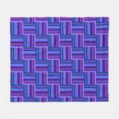 Blauw- en paarse snijstroken fleece deken (Voorkant (Horizontaal))