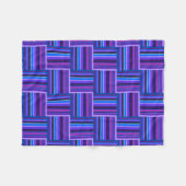 Blauw- en paarse snijstroken fleece deken (Voorkant (Horizontaal))