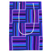 Blauw- en paarse snijstroken medium cadeauzakje (Achterkant)