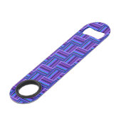 Blauw- en paarse snijstroken speed flessenopener (Voorkant Gekanteld)