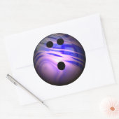Blauw en Paarse Swirl Bowling Ball Ronde Sticker (Envelop)