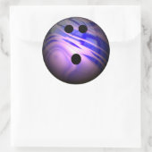 Blauw en Paarse Swirl Bowling Ball Ronde Sticker (Tas)