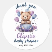 blauw en paarse teddybeer ballonnen baby shower