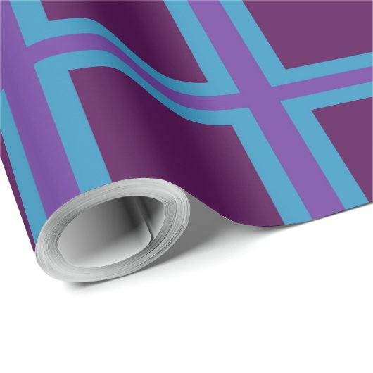 Blauw en Paarse vierkant Cadeaupapier (Rol Hoek)
