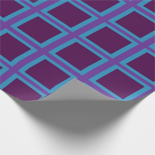 Blauw en Paarse vierkant Cadeaupapier (Hoek)