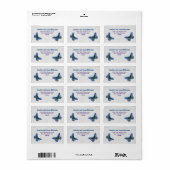 Blauw en Paarse Vlinders Trouwlabel Etiket (Full Sheet)