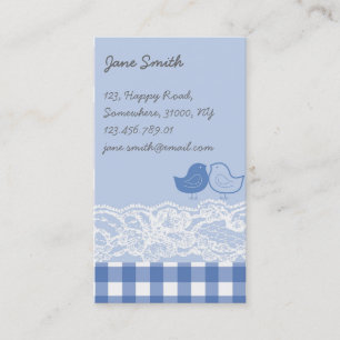 Blauw- en Paarse vogelscrapbook Visitekaartje