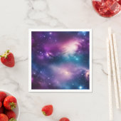 Blauw en Paarse Waterverf Galaxy Servet (Insitu)