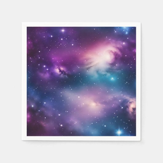 Blauw en Paarse Waterverf Galaxy Servet (Voorkant)