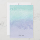 Blauw en Paarse Waterverf Vrijgezellenfeest Kaart (Achterkant)