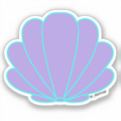 Blauw en Paarse Zeeen omhulsel Sticker (Voorkant)