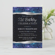 Blauw en paarse zeemeermin glitters 21e verjaardag
