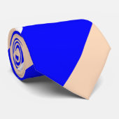 Blauw en peach stropdas (Opgerold)