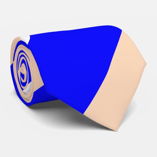 Blauw en peach stropdas (Opgerold)