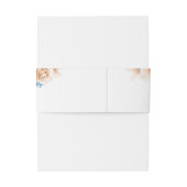 Blauw en perzik bloemen elegante bruiloft uitnodigingen wikkel (Achterkant Voorbeeld)